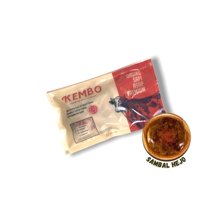 

Daging Sapi Asap / Sei Sapi Kembo 200 Gram + Sambal 50 Gram - Sambal Hejo - BARU