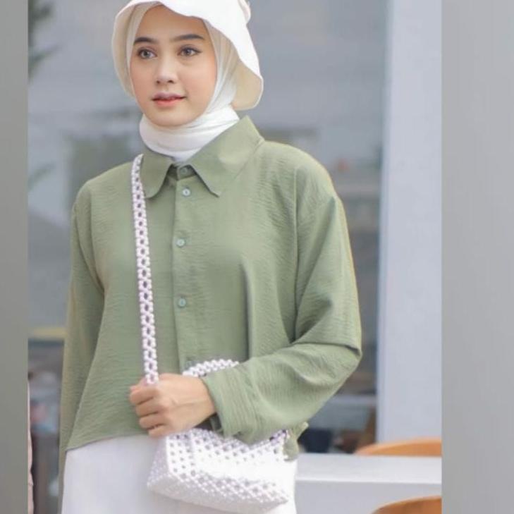 Muraaaahh.. Kemeja Crop Crinkle Airflow /Outer Kemeja Crop /Kemeja Crinkle