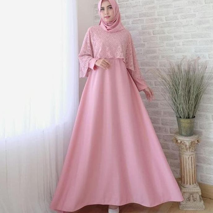 BAJU GAMIS MUSLIM PESTA OLIVIA NEW DUSTY PINK / BAJU KONDANGAN CANTIK
