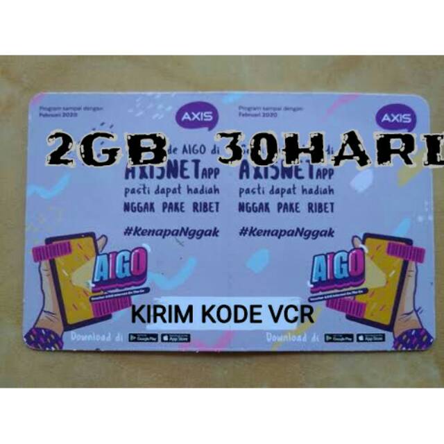 Voucher Axis 2GB 30HARI (KIRIM KODE VOUCHER)