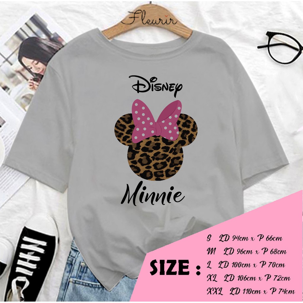 FLEURIR - KAOS MINI LEOPARD WANITA DEWASA LENGAN PENDEK TUMBLR TEE UNISEX