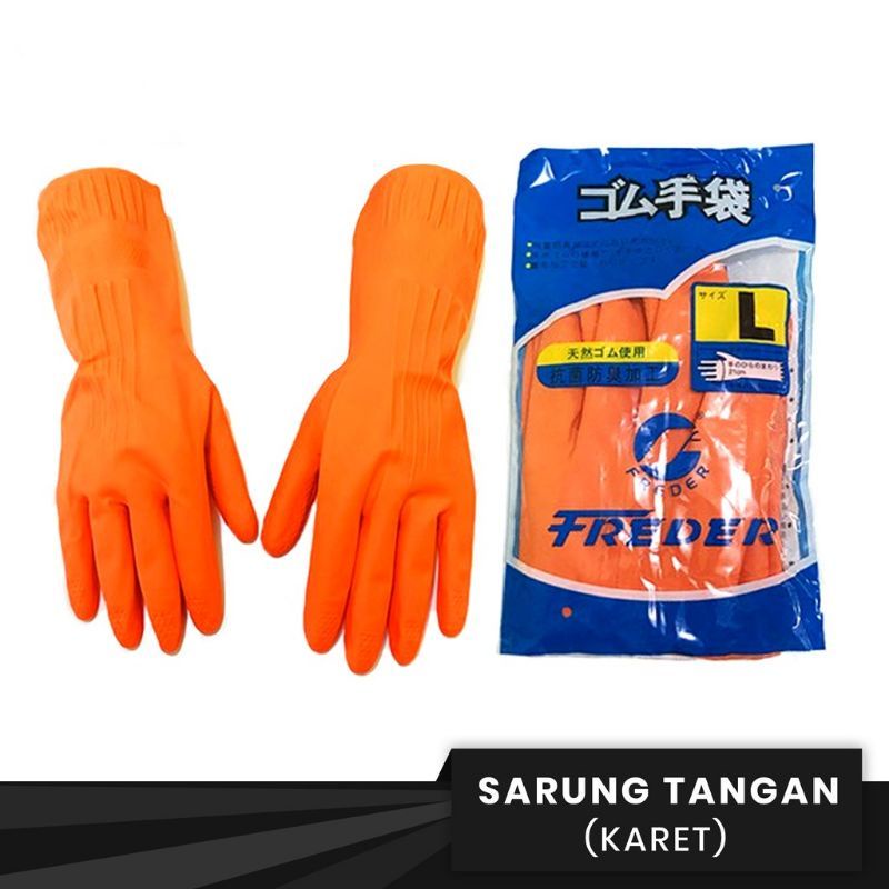Sarung Tangan Karet (Freder) Ukuran Large / Latex Freder