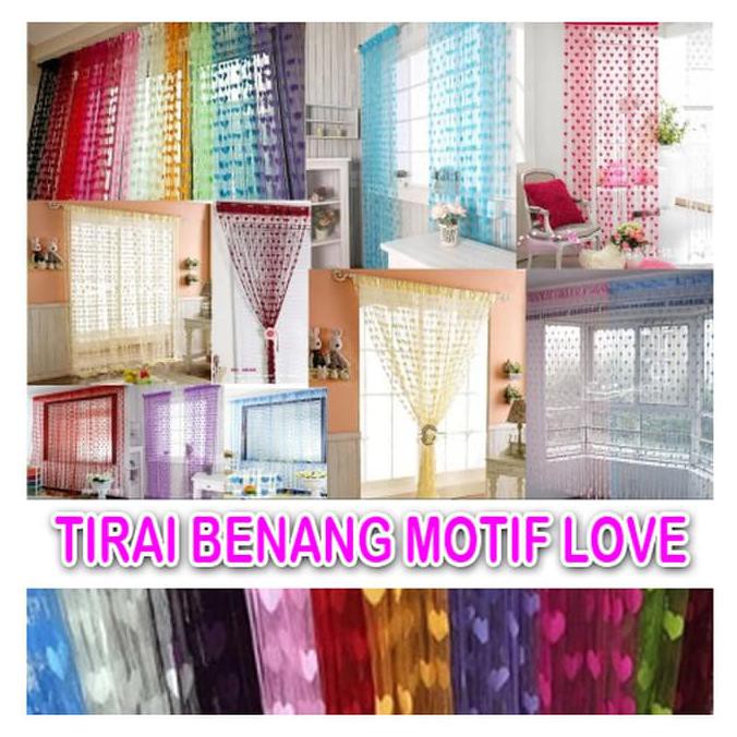 Benang Love Tirai Benang Love Tirai Kamar Tirai Jendela Unik