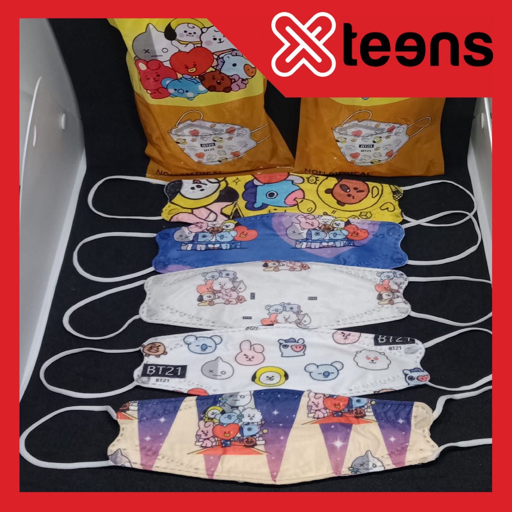 Masker KF94 Anak Motif BT21 Isi 10 Pcs - KF94 MTF ANK CE