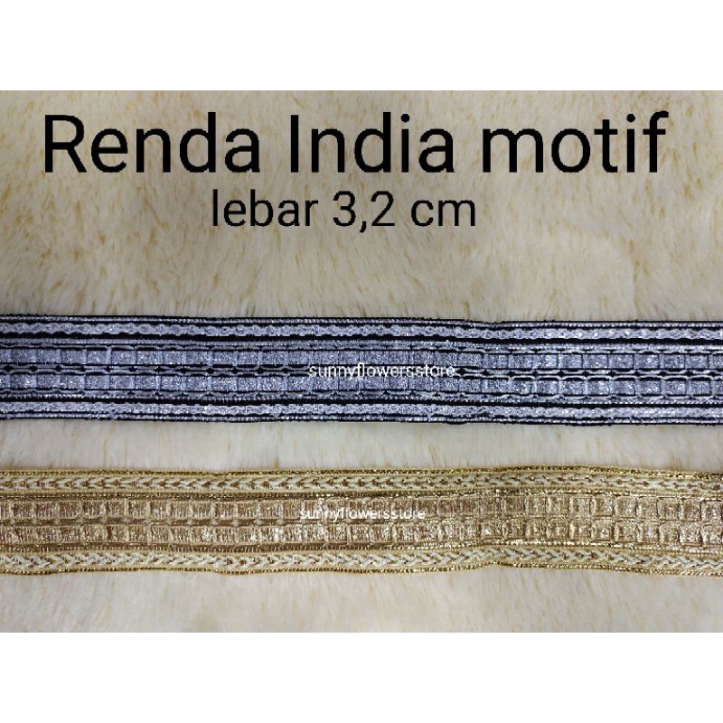 renda India motif 1996 lebar 3,2cm isi 10 yard