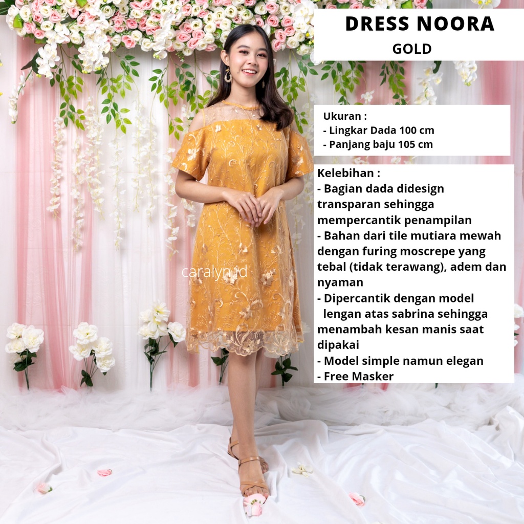 DRESS BRUKAT KOREA KONDANGAN WANITA REMAJA NOORA