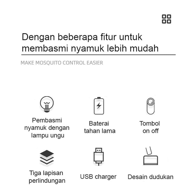 COD Raket Nyamuk 2 in 1 Raket nyamuk insect killer Dapat digantung 2 in 1 canggih efektif Raket nyamuk baterai lhitium Kabel panjang BISA COD HOME COLECTION