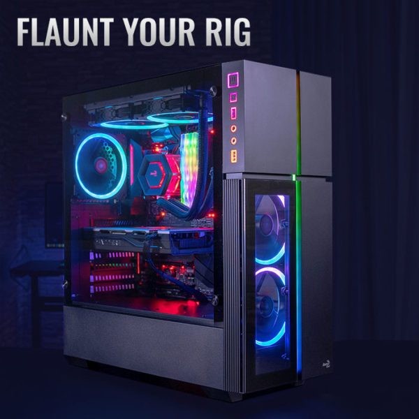 Aerocool PLAYA RGB Gaming Case ATX Tempered Glass 1 Fans 120mm