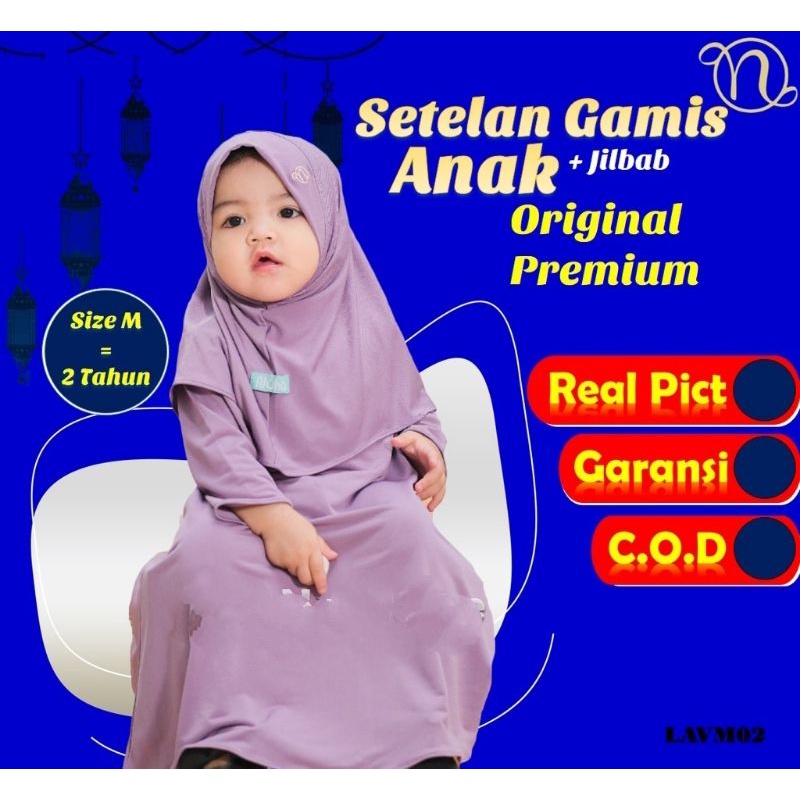 PAKAIAN MUSLIM ANAK + KERUDUNG / GAMIS KERUDUNG PEREMPUAN WANITA / PEREMPUAN POLOS MURAH TERBARU