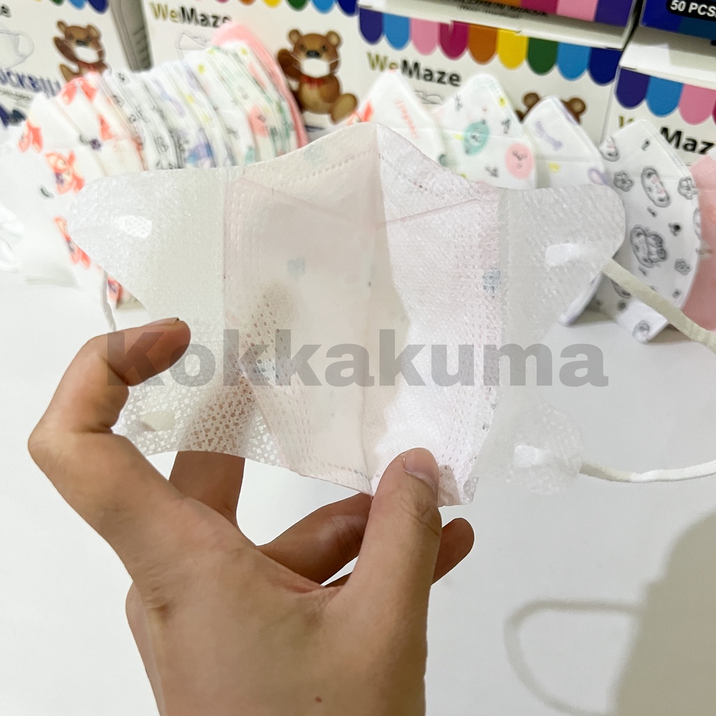 Gigikbunga Wemaze Masker Anak Duckbill Mix 3 Ply Isi 50 Pcs Box Kids Garis Hidung