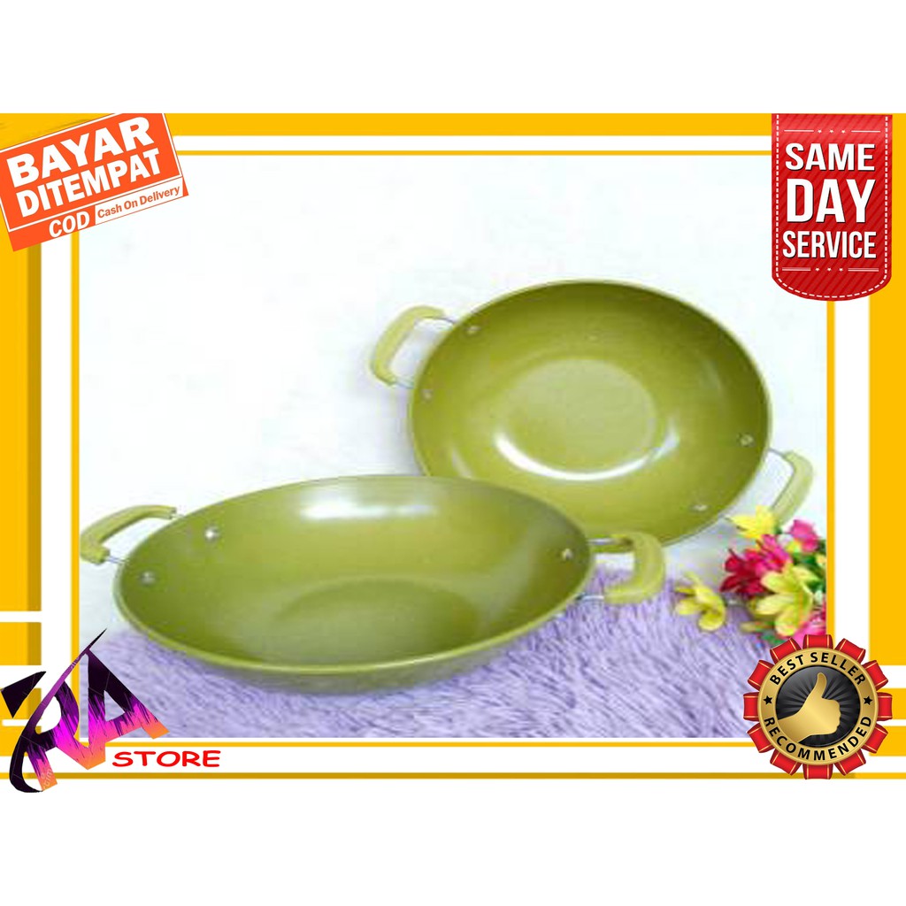 Wajan Marble Anti Lengket 32cm / Wajan Warna Warni