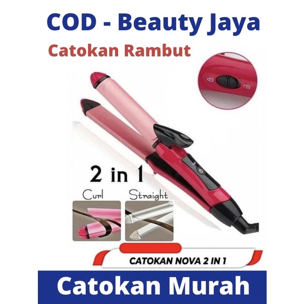 BEAUTY JAYA - [ BISA COD ] Catok Rambut [ Original Nova 2 in1 NHC-2009 ] Catokan Rambut Pelurus dan Keritingin