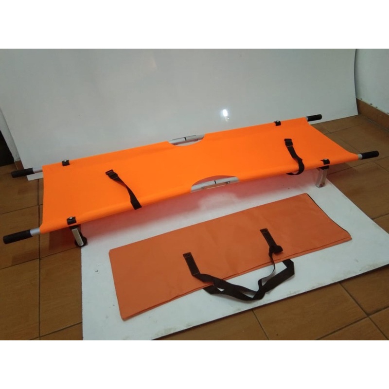 Tandu lipat 2 DAPAT TAS STAINLESS STEEL Folding Stretcher Darurat P3K