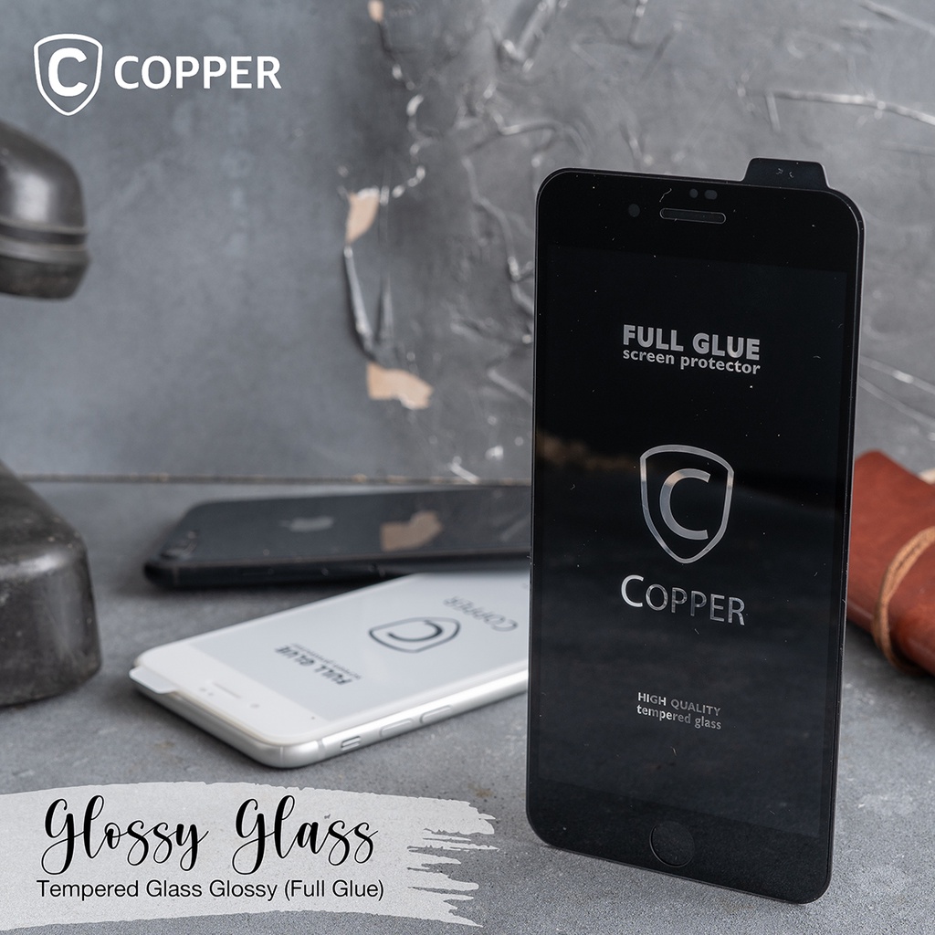 Tecno Spark 6 Go - COPPER Tempered Glass Full Glue PREMIUM Glossy