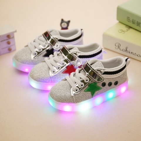 Star Velcro Shoes LED