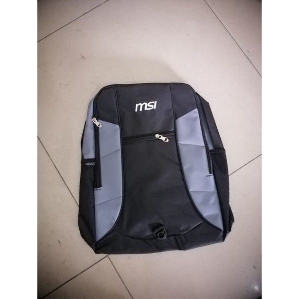 Ransel Laptop / Tas Ransel Kantoran Sekolahan 3 Resleting Merk MSI