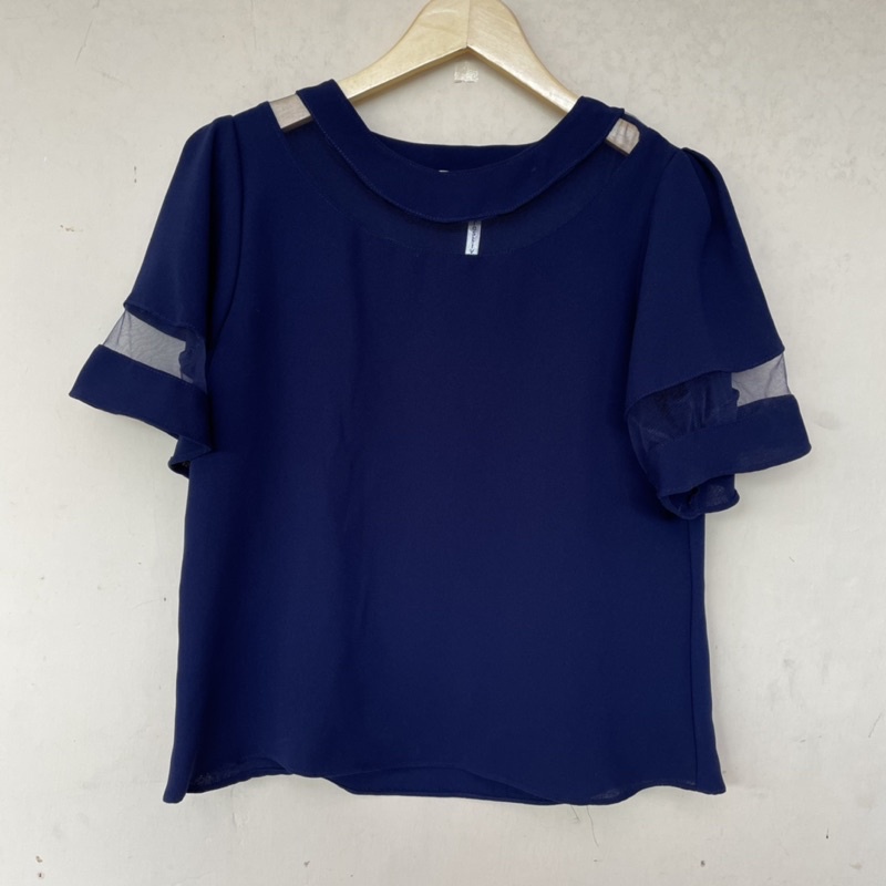 Blouse Navy Preloved/Blouse Preloved/Blouse Second/Blouse Bekas