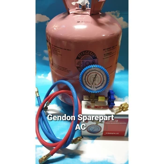 Jual Paket Isi Freon R410 5kg Tabung Besar Manifold 500 Psi | Shopee ...