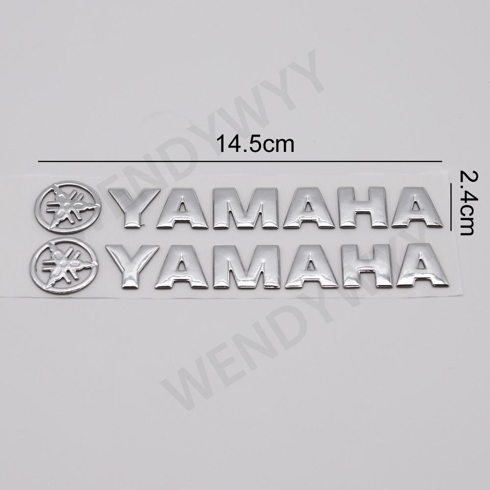 2pcs Stiker Emblem 3D Bahan Karet Lembut Warna Gold / Silver / Merah Untuk Motor Yamaha