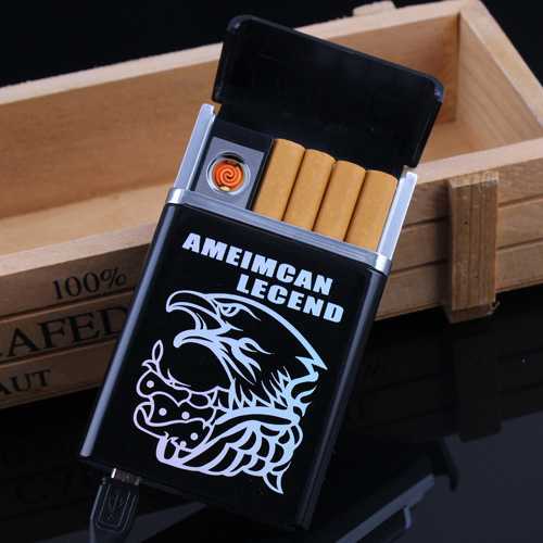 Firetric Kotak Rokok 8 PCS dengan Korek Elektrik / Tempat Penyimpanan Case Wadah Kotak Rokok Dan Korek Api Gas Bara Usb Elektrik Charger Isi 20 Batang Mancis Plus Korek Keren Akrilik Unik Keren Murah 8 Batang  / Bungkus Roko Rokok Korek Api Murah Original