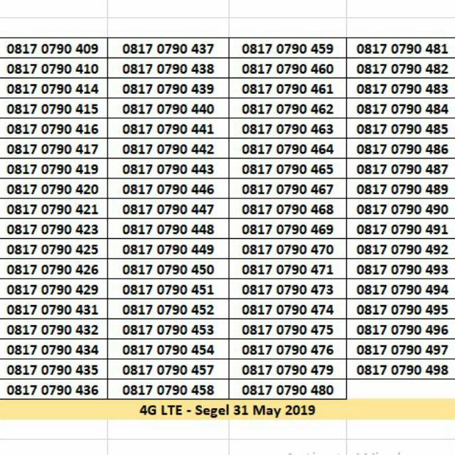 Kartu Perdana XL 11 DIGIT Angka Nomor Nomer Cantik Murah Nocan seri 0790 490 SEGEL 4G Super Bagus