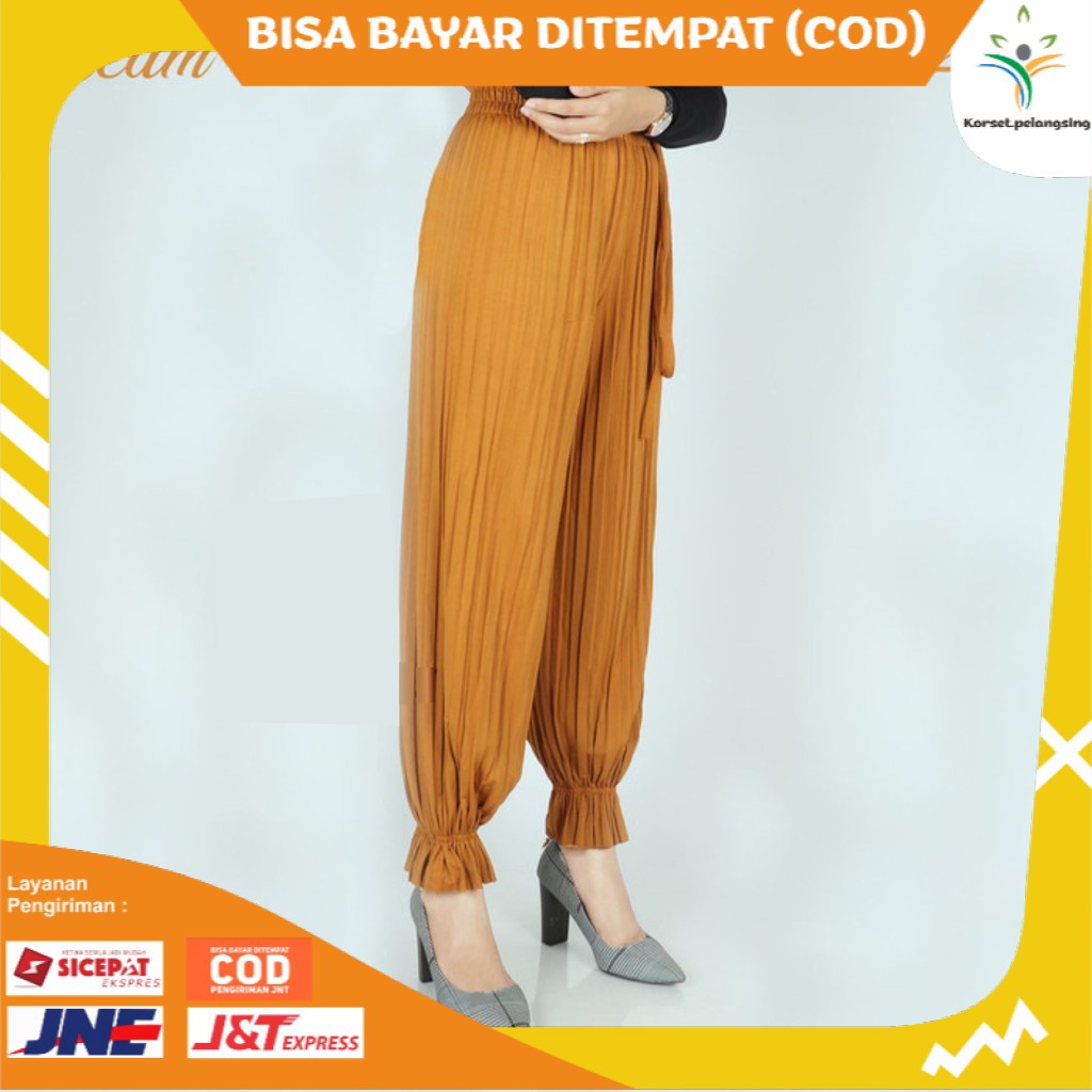 KP Celana kulot jogger plisket joger prisket aladin wanita - Jogger Plisket BD