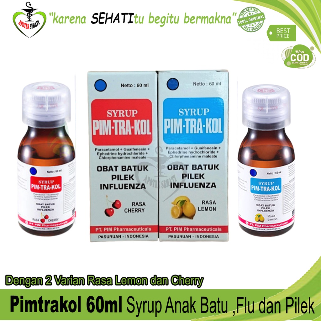 PIM TRA KOL PIMTRAKOL SYRUP LEMON CHERRY BATUK 60 ML