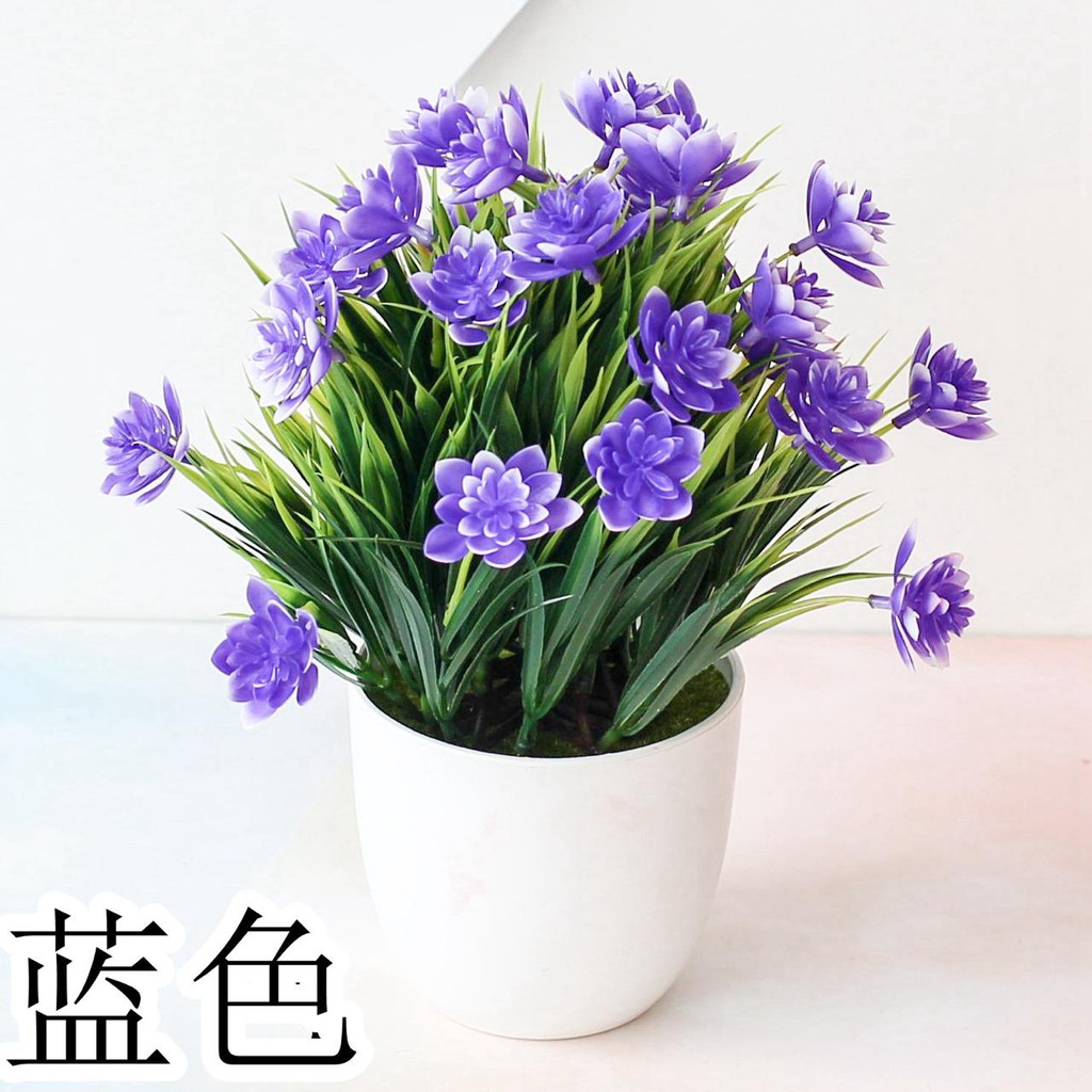 COD / SM.ID Bunga plastik / pajangan bunga Artificial / motif Daisy P2041-BIRU