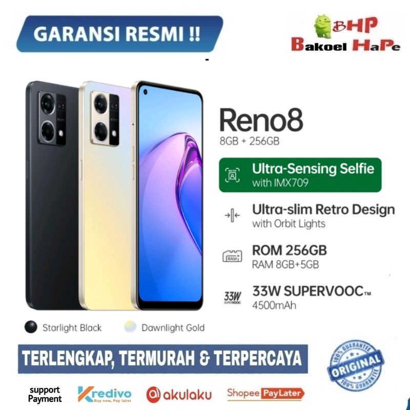 OPPO Reno8 4G 8GB/256GB Garansi Resmi