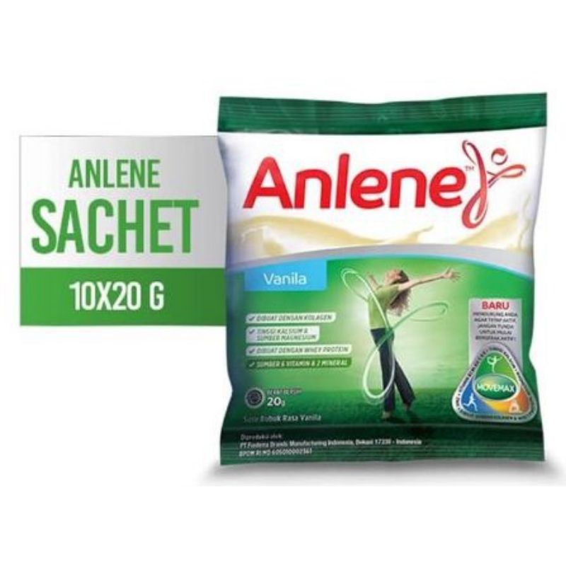 Anlene Sachet Vanila 10x20gr &amp; Cokelat 10x25gr