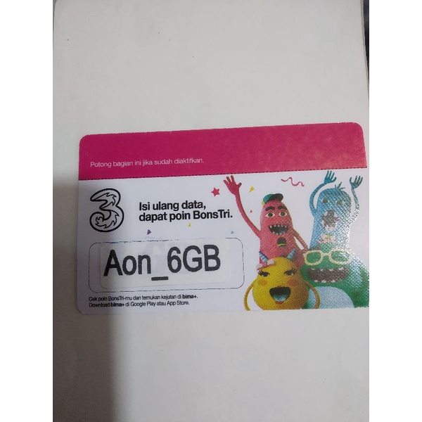 Voucher Kuota Tri Always on 6GB, tri AON 6GB Nasional
