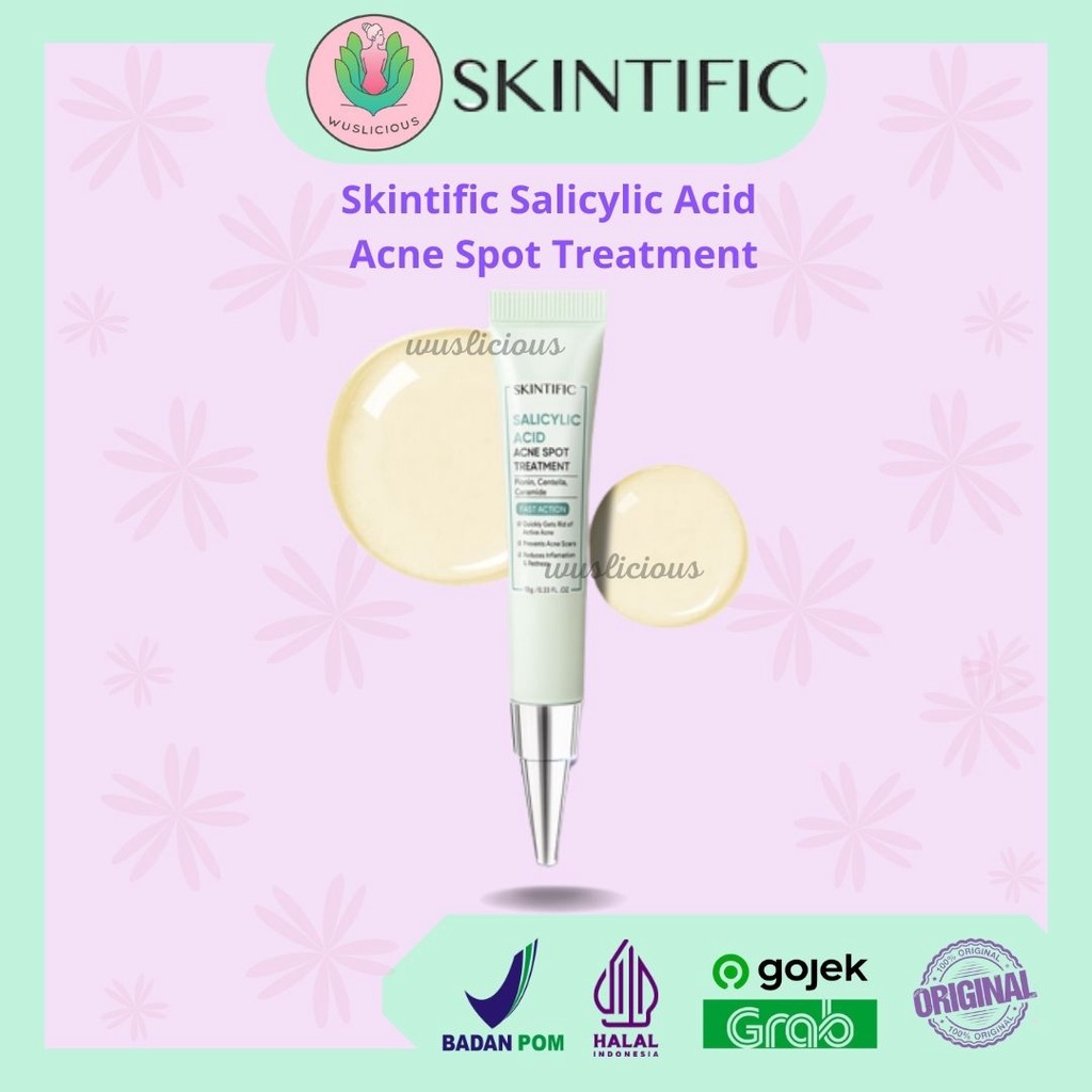 Jual SKINTIFIC Salicylic Acid Acne Spot Treatment Gel 10G 12 Hours