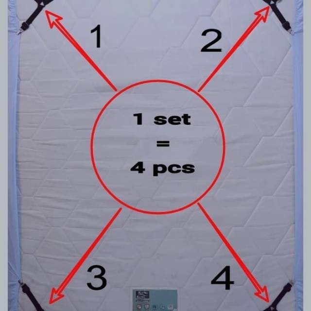 Penjepit Sprei / Bed Sheet Grips ( Hitam isi 4pc/set )