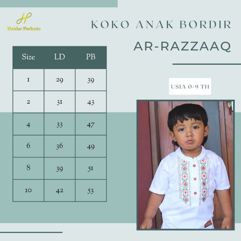 Koko anak/ Koko/ Koko bordir/ Koko putih/ Koko putih bordir/ Koko anak bordir