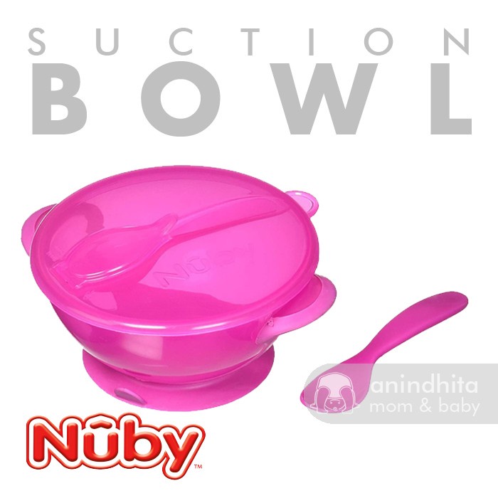 NUBY Easy Go Suction Bowl N Spoon Lid Mangkok dsn Sendok Bayi