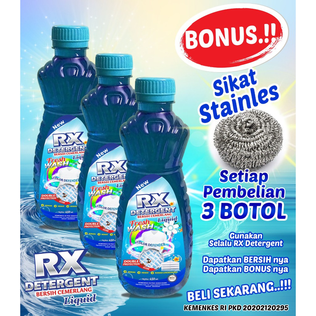 Sale Deterjen Sabun Cuci Baju Fresh RX Detergent Gratis Sikat Sponge