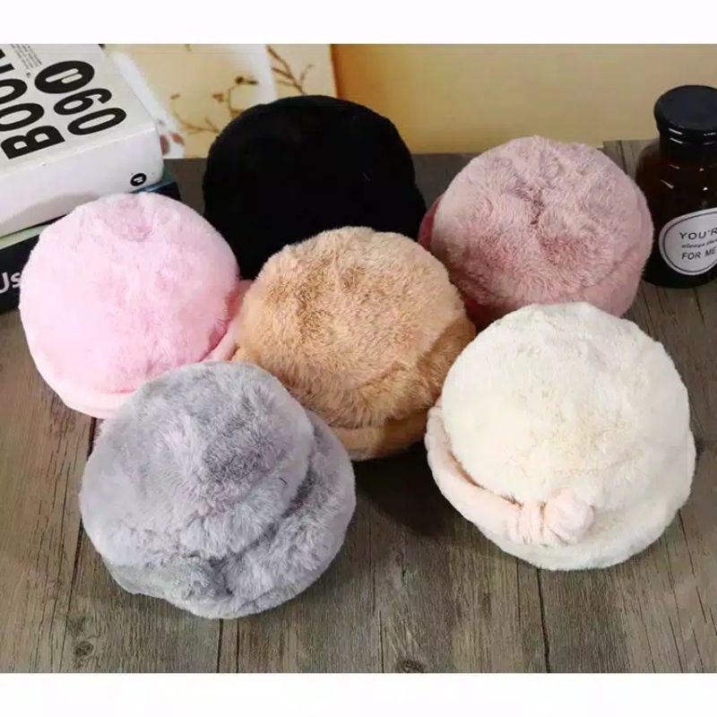 Earmuff Lipat EMF-12 anak POLOS fluffy baby kids pelindung telinga penutup telinga balita musim dingin Earmuff Fluffy Baby Kids / Penutup Telinga Bayi Anak / pelindung telinga balita foldable dewasa earmuf