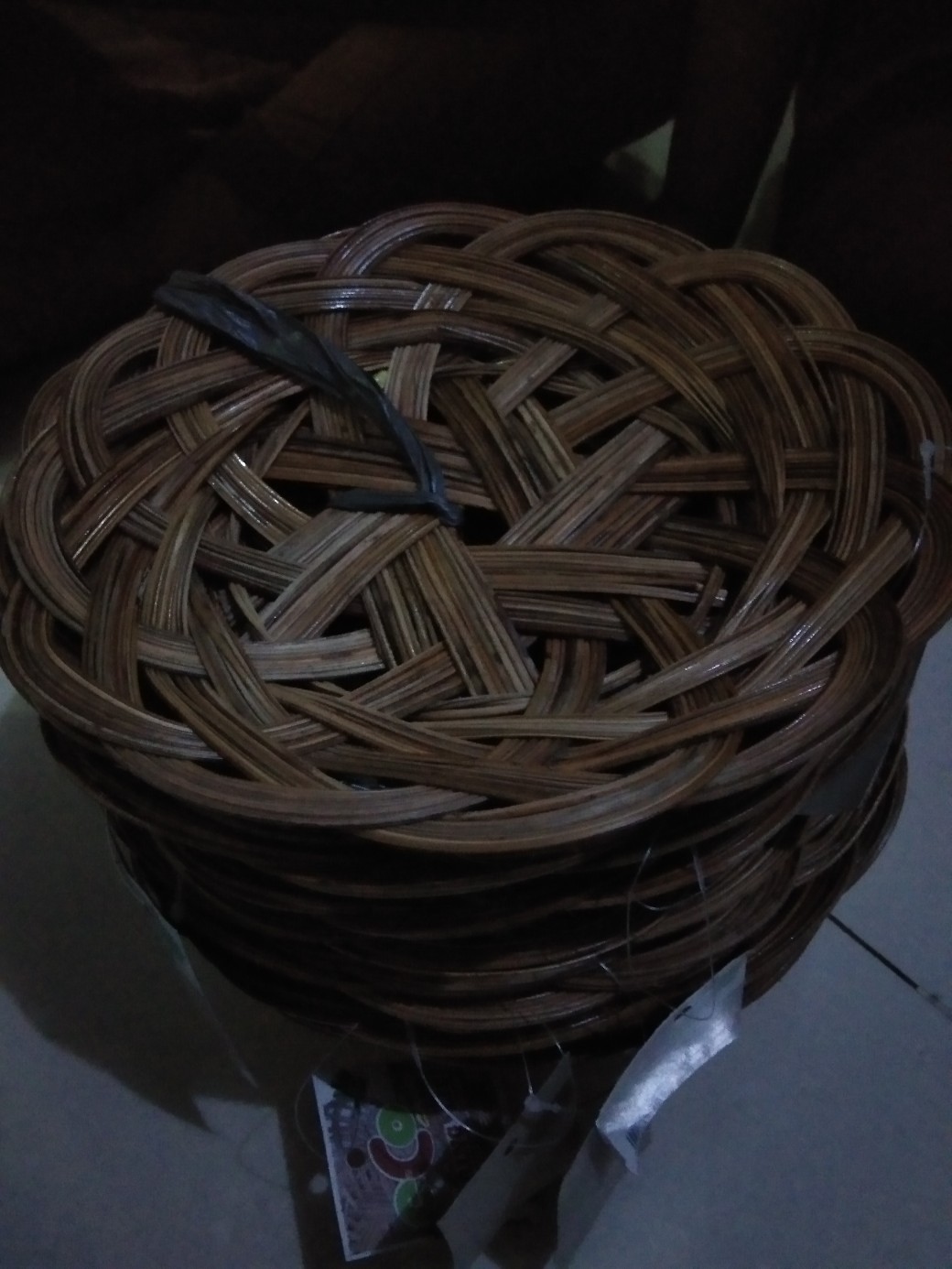 Piring Lidi Anyaman Rotan Bambu Diameter 25cm (isi 10 Pcs)