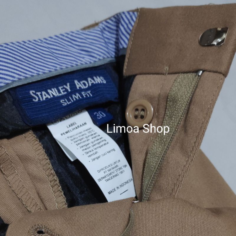 Celana Chino STANLEY ADAMS Khaki Slimfit Bahan Stretch / Melar  SA 22