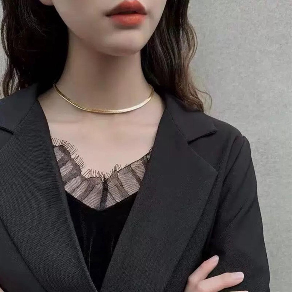 Top Snake Chain Choker Retro Gadis Wanita Liontin Link Rantai