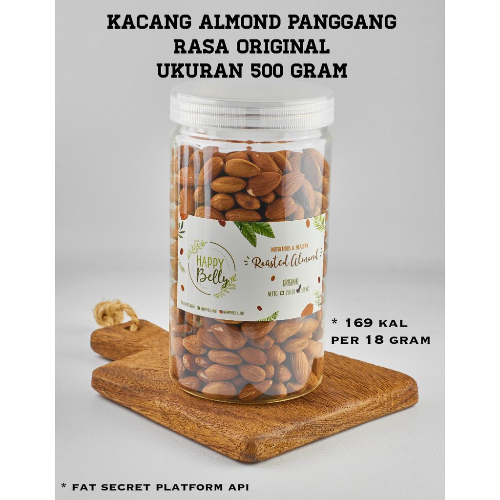 

KACANG ALMOND PANGGANG LANGSUNG MAKAN RASA ORIGINAL - UK 500 GRAM