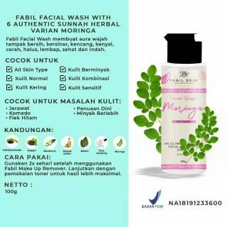 Fabil Facial Wash Pembersih Wajah Jerawat Milia For Men And Women With Moringa Charcoal Binahong Shopee Indonesia