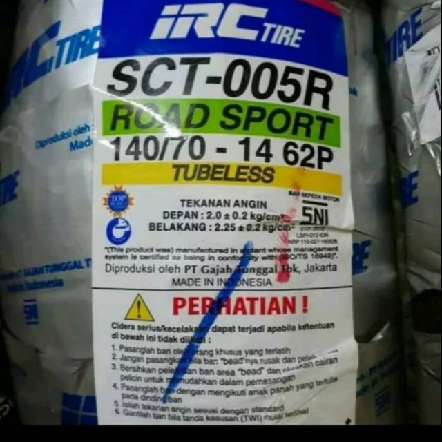 Ban Luar Tubeless 140 70 14 SCT005R IRC