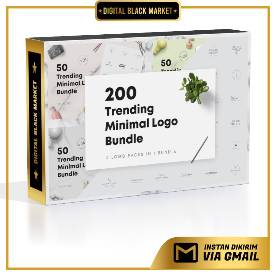 200 Trending Minimal Logo Bundle - Adobe Photoshop &amp; Illustrator
