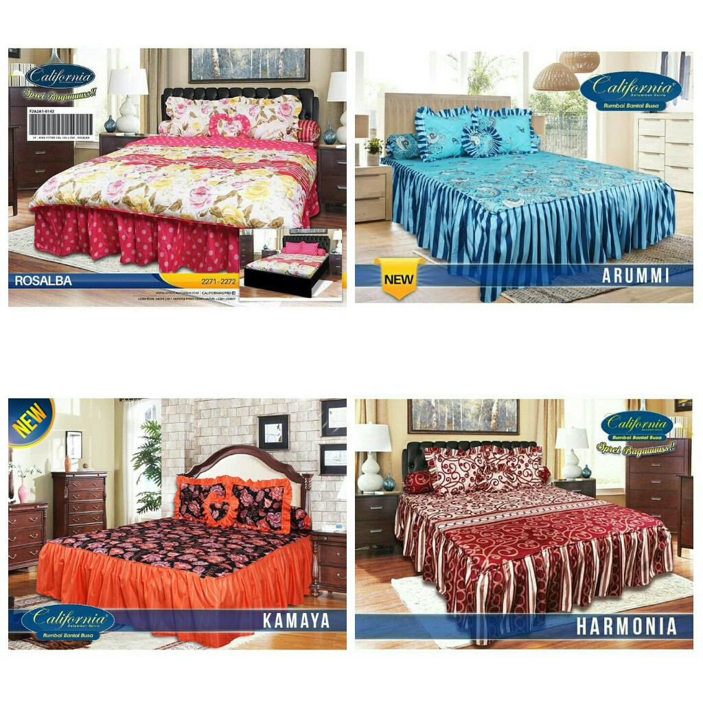 RC Sprei Rumbai California by Mylove ukuran  180x200