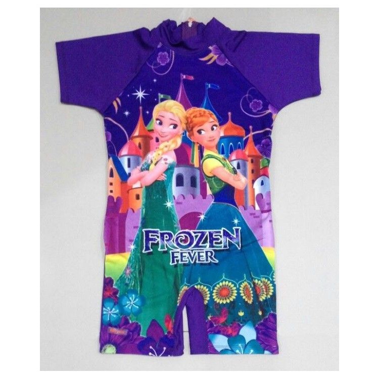 RNKD87 - Baju Renang Anak Diving Frozen Fever Castle Purple