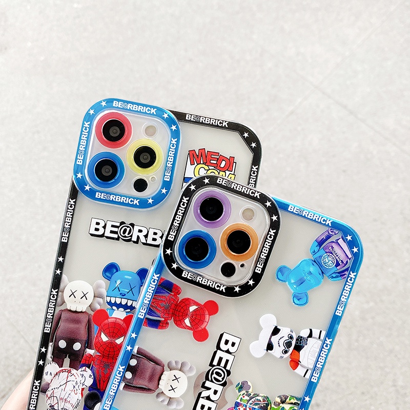 Fashion Violent bear Graffiti Angel eyes Shockproof Soft TPU Phone case IPhone 12 12Pro 12Promax 12mini 11 ProMax X Xs Max XR 7 8 Plus