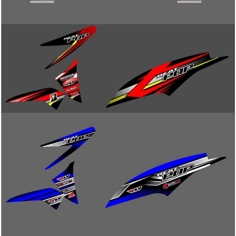 Striping Beat Pop Variasi Stiker Sticker Skotlet Scotlite Motor Stiker Sticker Skotlet