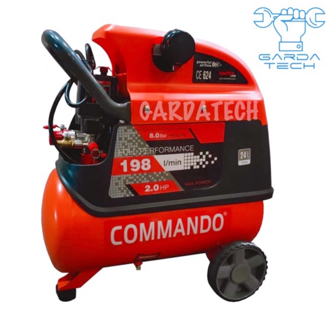 Air Compressor Kompresor Angin Portable Commando 2 HP 24 Liter