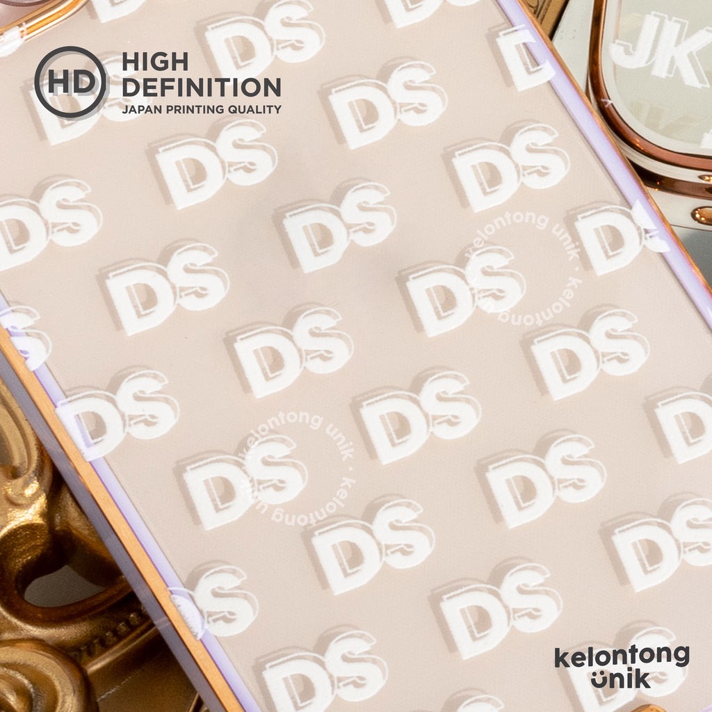 LANGSUNG KIRIM TANPA PO | (Seri 2) For iPhone - MOON GOLD Plating Case - Premium Case Custom Nama